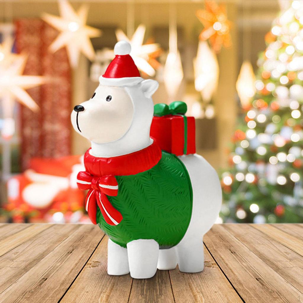 Christmas Decoration Statue Table Miniature Cute Hand Painted Photo Prop for