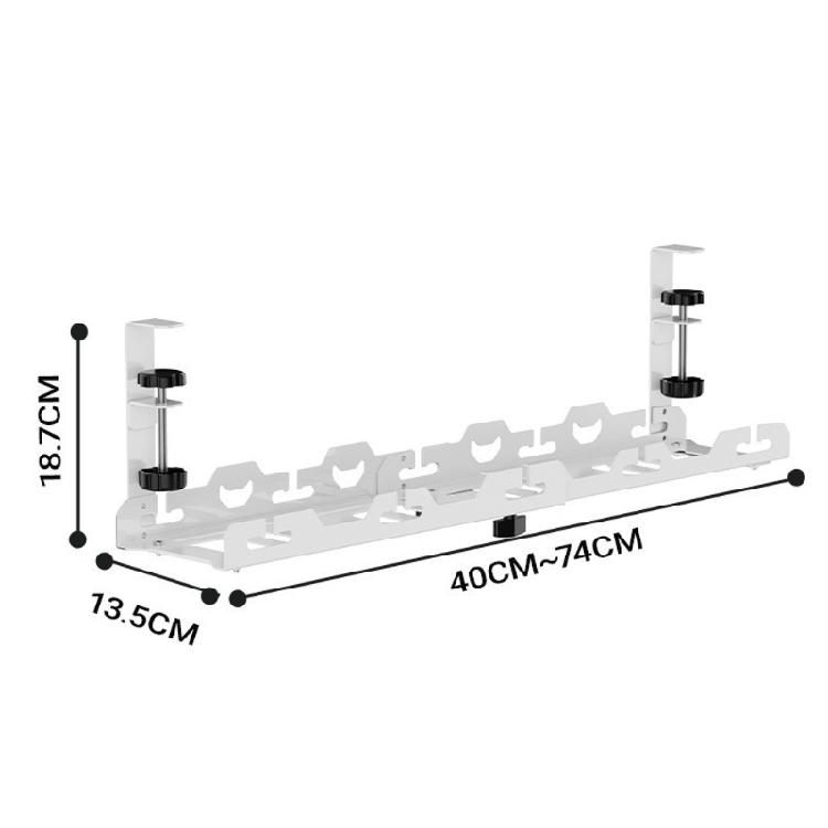 Under Desk Cable Management Tray, No Drill Iron Desk Cable Organizers, Wire Management Tray Cable Management Rack