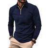 Spring/Autumn Jacquard Long-Sleeved Collared Zip-Up Men's Relaxed-Fit Casual Polo Sweatshirt