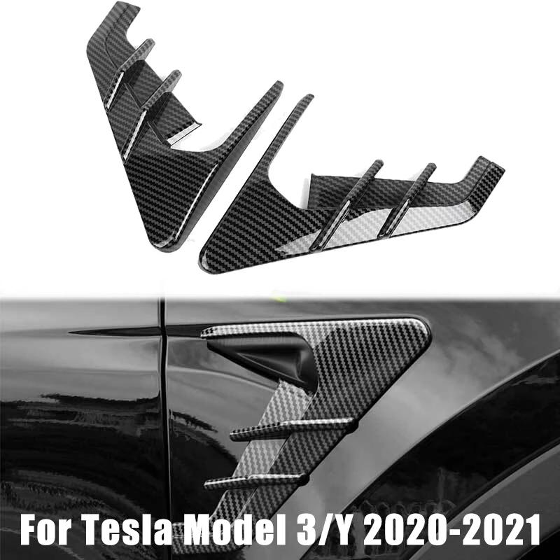 

Для Tesla Model 3 Y Камера Фланги Автомобиль Боковое крыло Панель Крышка Спойлер Пылезащитный чехол Украшение Модификация Аксессуары Модель 3