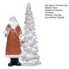 LED Light Up Christmas Tree with Santa Resin Standing Santa Claus Figure with Lighted Tree Figurine for Indoor Tabletop Holiday Decoration
