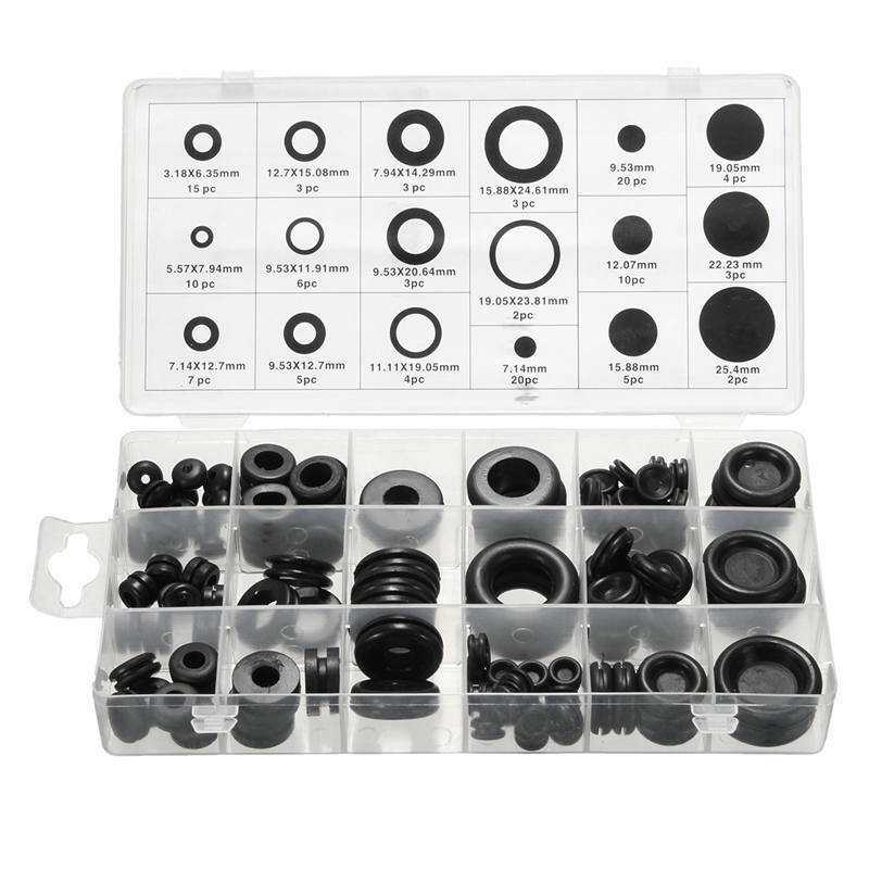 

New 125 Pcs Rubber Grommet Assortment Set Firewall Wiring Electrical Wire Gasket Kit