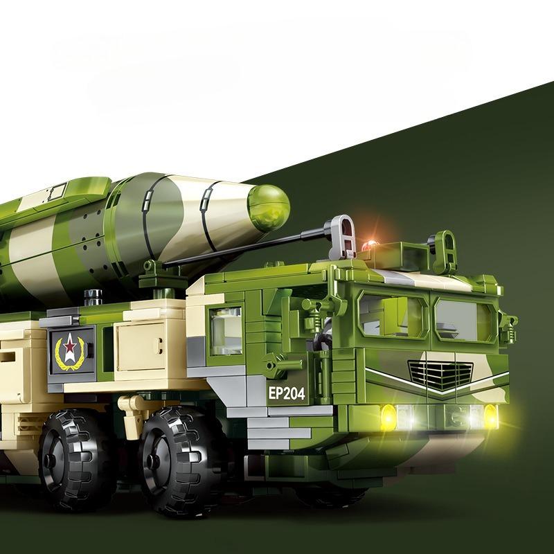 1174pcs Military Series DF-21D Ballistic Missile Transport Vehicle Assembly Building Blocks Children's Toys No Box