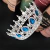 Round Bridal Large Crown Baroque Drop Diamond Bridal Crown Tiara Wedding Accessories Crown
