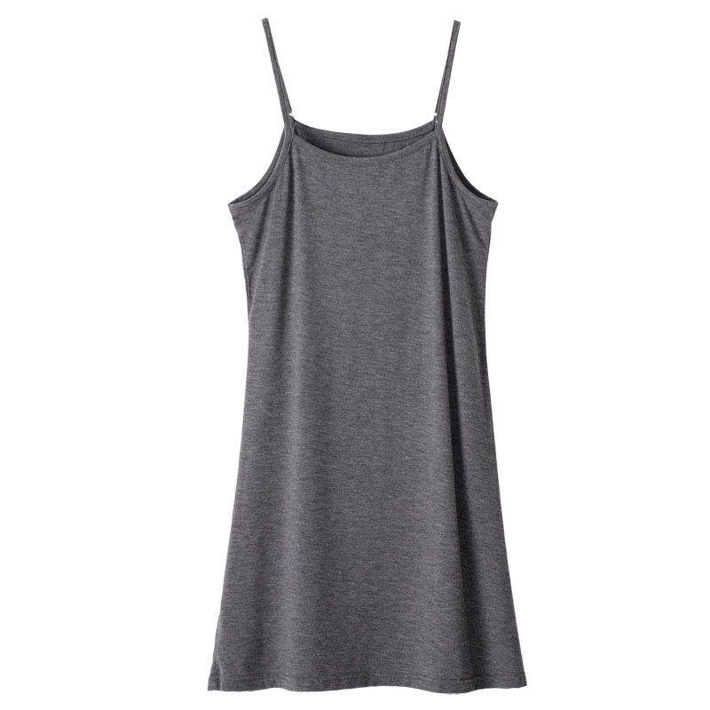 

Elegant Women Tank Top Cami Dress With Adjustable Spaghetti Straps For Comfort DarkGray,2XL