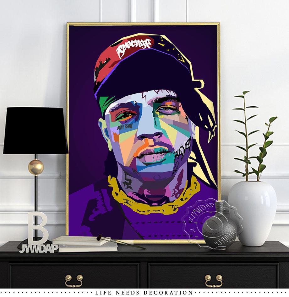 Poster e Stampe di Star della Musica Rap Astratta Moderna Hiphop Rapper Arte da Parete Quadri da Parete Pittura su Tela per Decorazione Domestica Senza Cornice