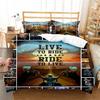 Transportation King Queen Duvet Cover Retro Motorcycle Bedding Set For Boy Teens Adults Vintage Car 2/3Pcs Polyester Quilt Cover