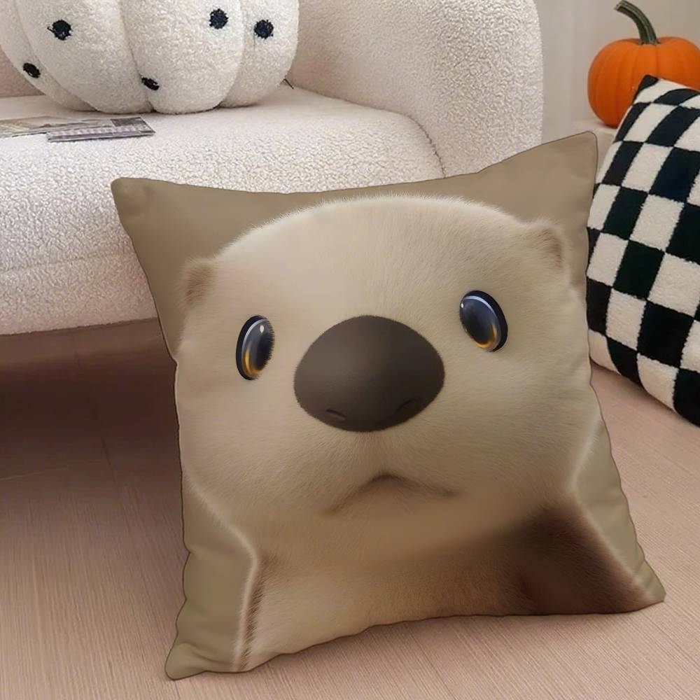 Kwaii Anime P-Party Animals Pillow Case Anti-dustmite Pillowcase Invisible Zipper Silky Short Plush Sofa Cushion Cover