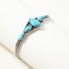 Bohemian Turquoise Carved Open Bangle Bracelet for Women