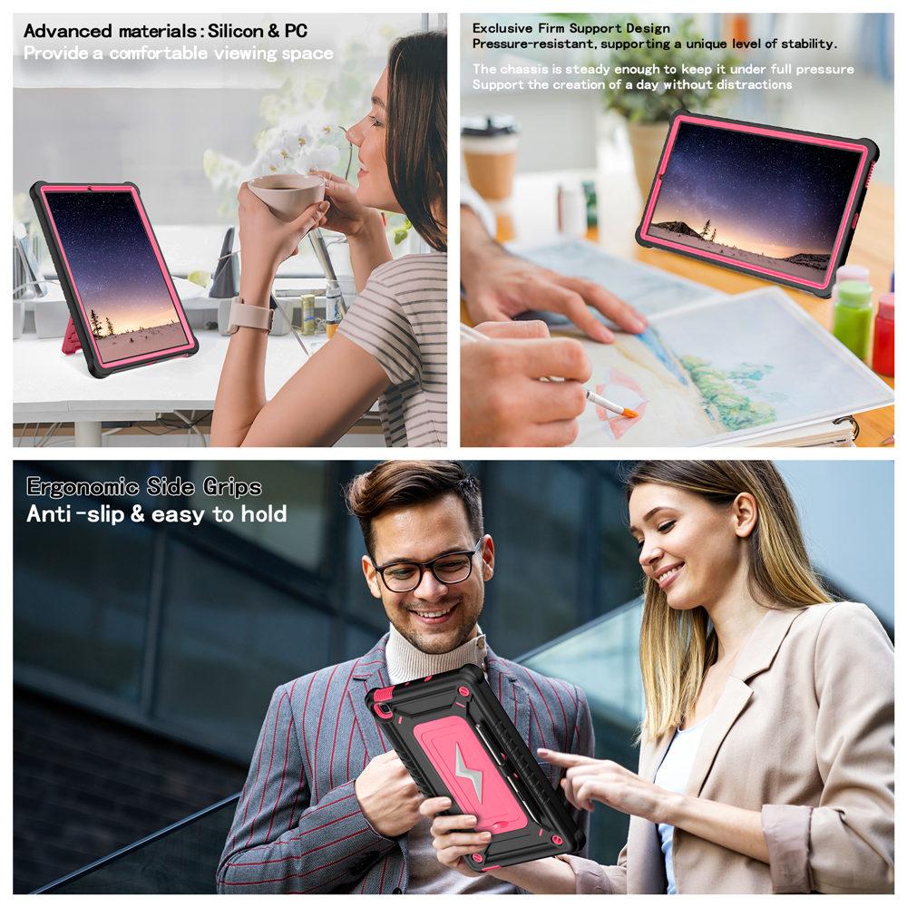 Armor Case für Samsung Galaxy Tab S6 Lite 10,4 Zoll 2020 P610 2025 P625 P620 3 in 1 Ständer Robuste Tablet-Hülle mit Gürtel