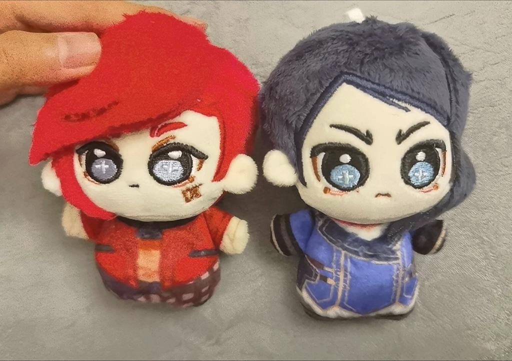 10Cm Double City War Caitlyn Vi Soft Plushie Plushy Caitlyn Wei Role Play Schoolbag Pandents Charm Figure Fluffy Buddies Supporters Favors