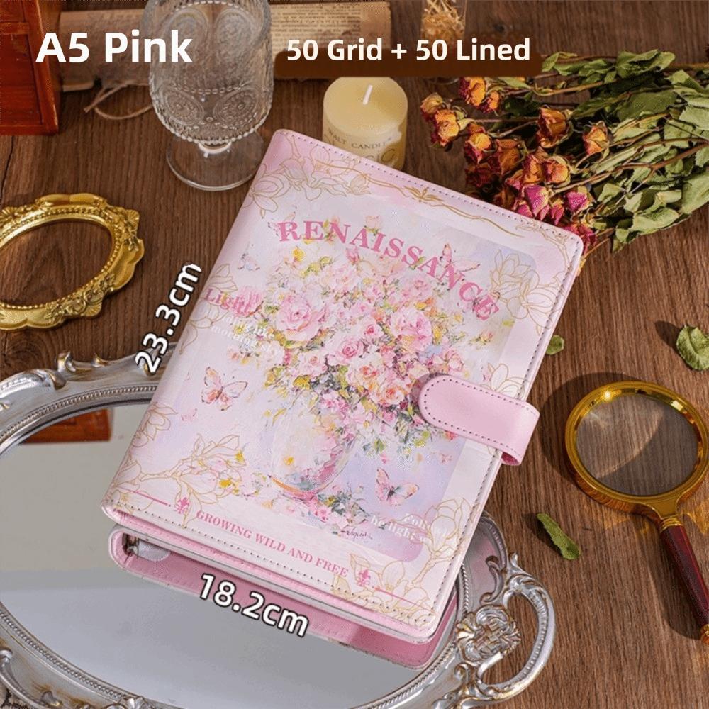 

Retro Oil Painting Loose-leaf Notebook PU Leather Refillable Notebook Binder Notebooks for Student