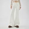 American white low-rise micro-pull jeans women's spring and autumn new Spice Girl slim-fit elastic and thin flared pants
