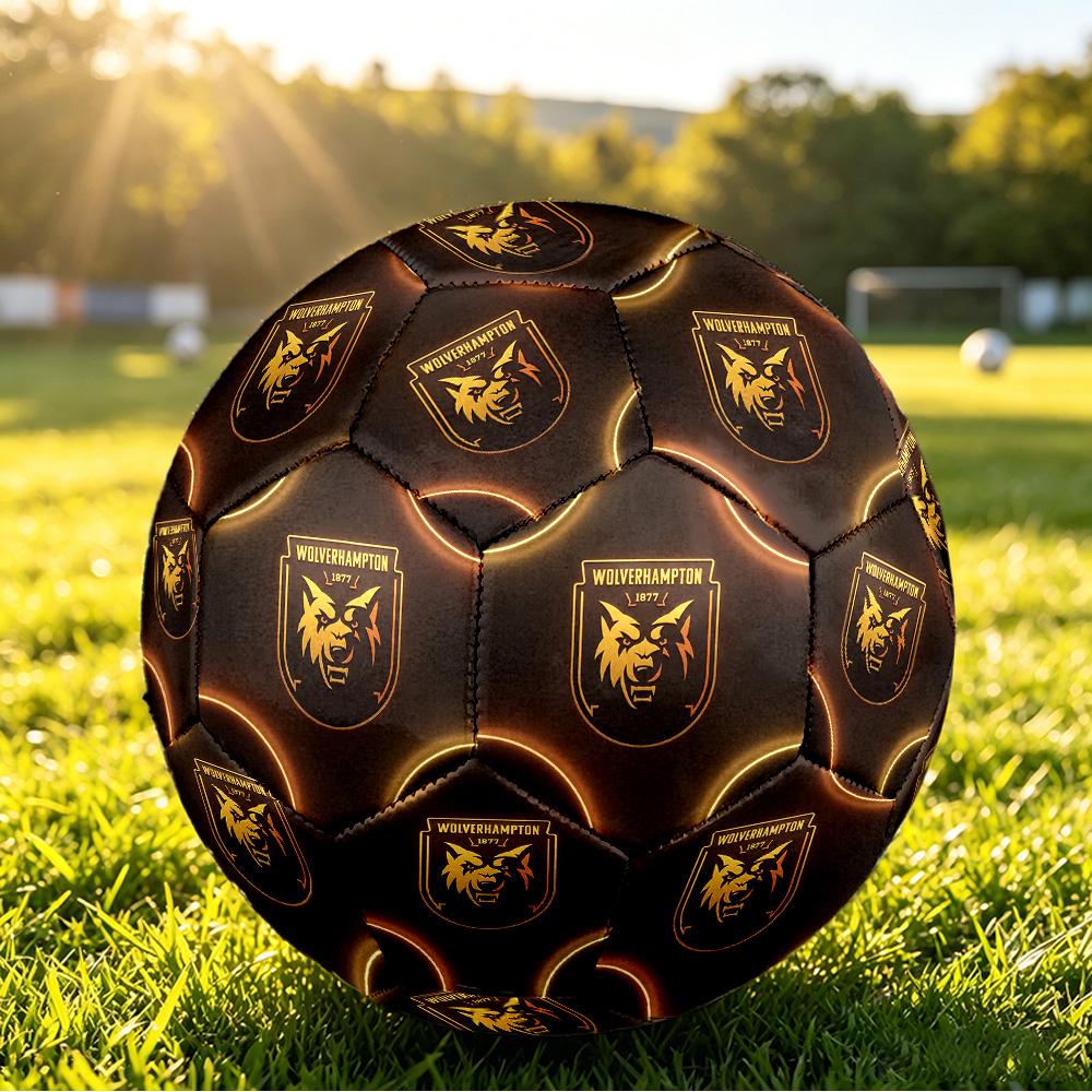 Wolverhampton Wanderers FootballPrinted Size 5 Soccer Bderers Football, Anti Slip Adult Match Football Souvenir for Football Fans