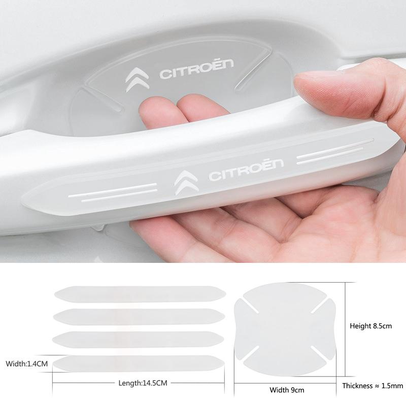 4/8Pc Car Door Handle Sticker Decoration Protection Film Accessory for Citroen C1 C4 C3 C5 C8 DS3 DS5 DS4 Berlingo Picasso Xsara ajd256