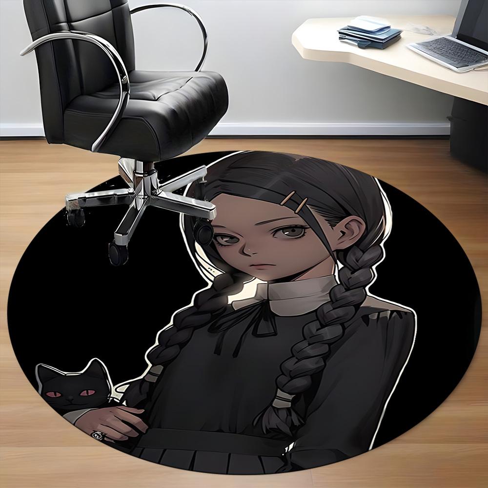 1pc Wednesday Addams Office Round Area Rug, Under Office Chairs Bedroom Living Room Home Decor A1022408