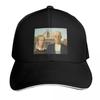 High Res Grant Wood American Gothic 1930 Baseball Cap Breathable Mesh Back Adjustable Buckle Closure Moisture Wicking Quick Dry