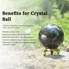 Crocon Labradorite Crystal Sphere with Metal Stand Gemstone Sphere Healing Ball Sculpture Feng Shui Divination Figurine Home Decor Size: 45-55 Mm
