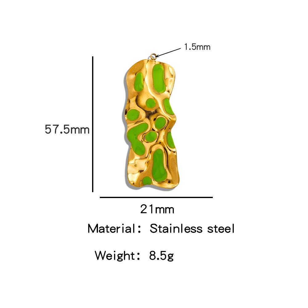 Irregular Fashion Design Jewelry Accessories: Stainless Steel Drip Oil Pendant, Titanium Steel Bracelet, Necklace, and Earrings.