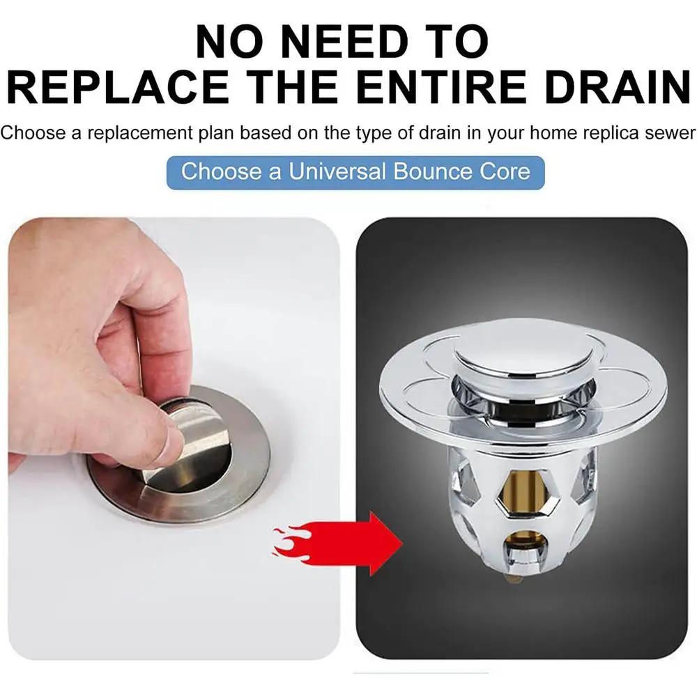 ash Basin Filter Drain Plug Water Plug Pressing Type Bug Proof Odor Proof Universal Spring Core Filter Accessories