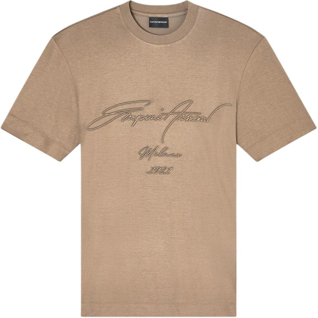 Emporio Armani 25FW ASV Lyocell Cotton Blend Logo Embroidered Crew Neck Short Sleeve T-Shirt Men Tops EM003007-AF18312-U6189