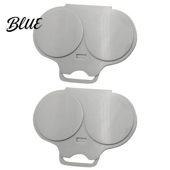 Instrument de Gătit Antiaderent pentru Microunde Poșator de Ouă cu Două Cavități cu Capac și Mâner PP de Calitate Alimentară Fierbător Compact pentru Cămin Aburitor Mic Dejun Rapid Fără Ulei 2pcs culoare gri