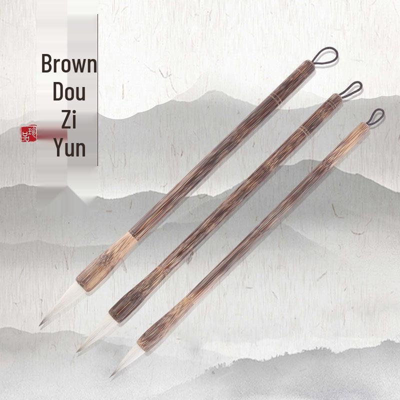 

Four Treasures Chinese Painting & Calligraphy Brush Set: 7 Purple 3 Sheep Hair Brushes - No Splitting, Ideal for Beginners Purple Charm Small