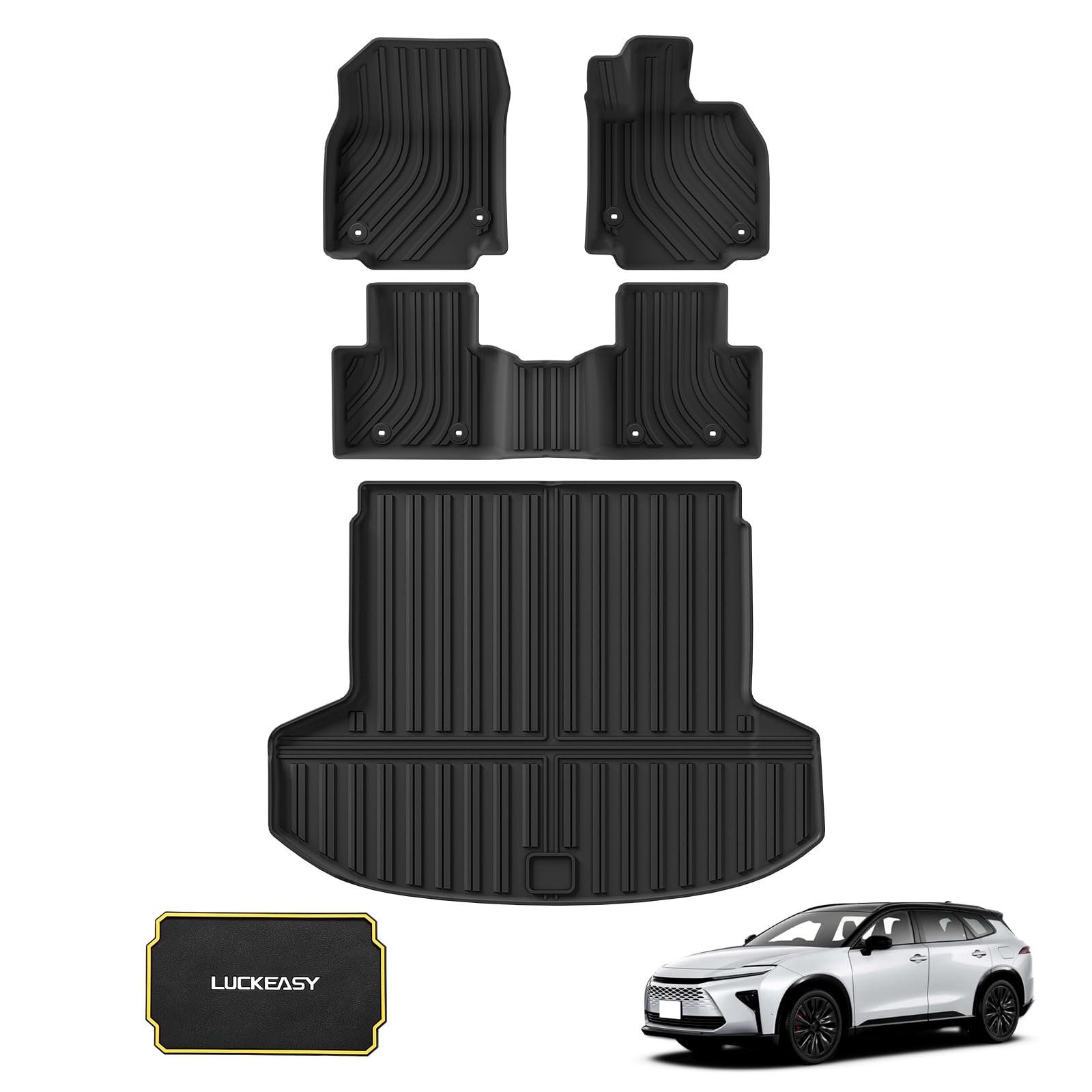 

LUCKEASY 3D Коврики в салон и багажник для Toyota Crown Estate Термопластичный эластомер (ТПЭ) и 3D Easy Защитный комплект для интерьера, разработанный специально для вашего автомобиля (2-е поколение, AZSH3#W) чёрный