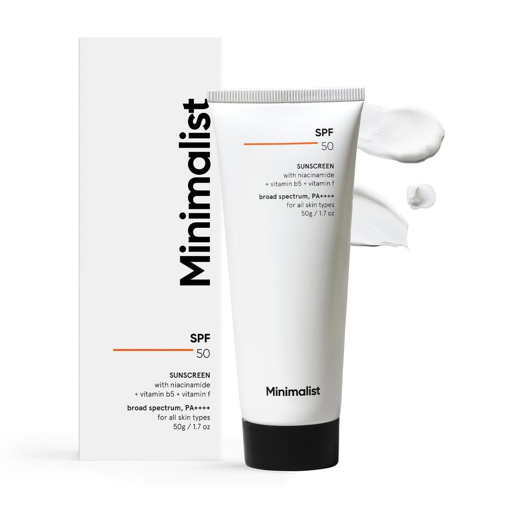 Minimalist Sunscreen SPF 50 PA++++ Lightweight Cream With Multi-Vitamins For Face & Body, 50g Pack Of 1