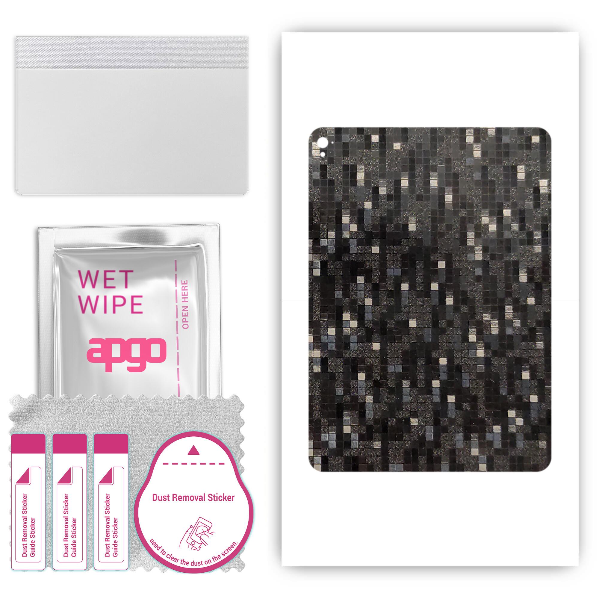 

Apgo Protective Skin Sticker для задньої панелі, сумісний з Apple iPad Pro 9.7 (2016 р), Обгортка плівка, фольга, вініл – візерунок чорного пікселя
