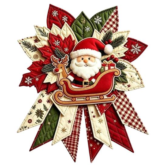 Handgefertigte Stoff-Weihnachtsdekorationen DIY Gesteppte Schleife Nähbastelset, Vorgeschnittene Patchwork-Feiertagsmaterialien für Erwachsene Set, Türhänger Wandkamin Zuhause