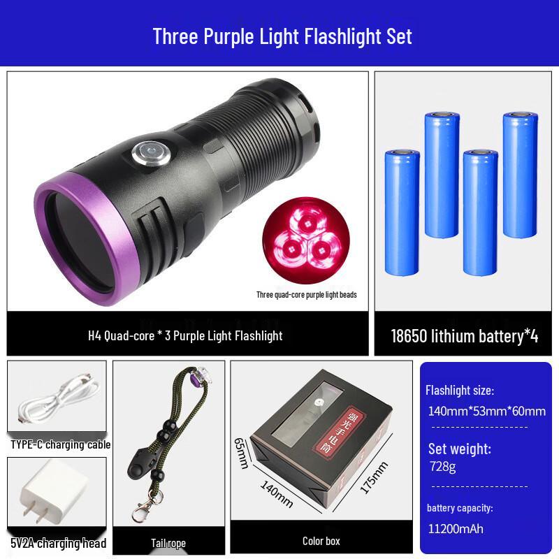 

OLOMM 365nm UV Flashlight