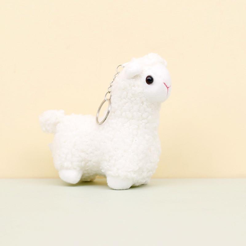 Sweet Cartoon Llama Keychain Soft Plush Toy With Pp Cotton Filling 12cm