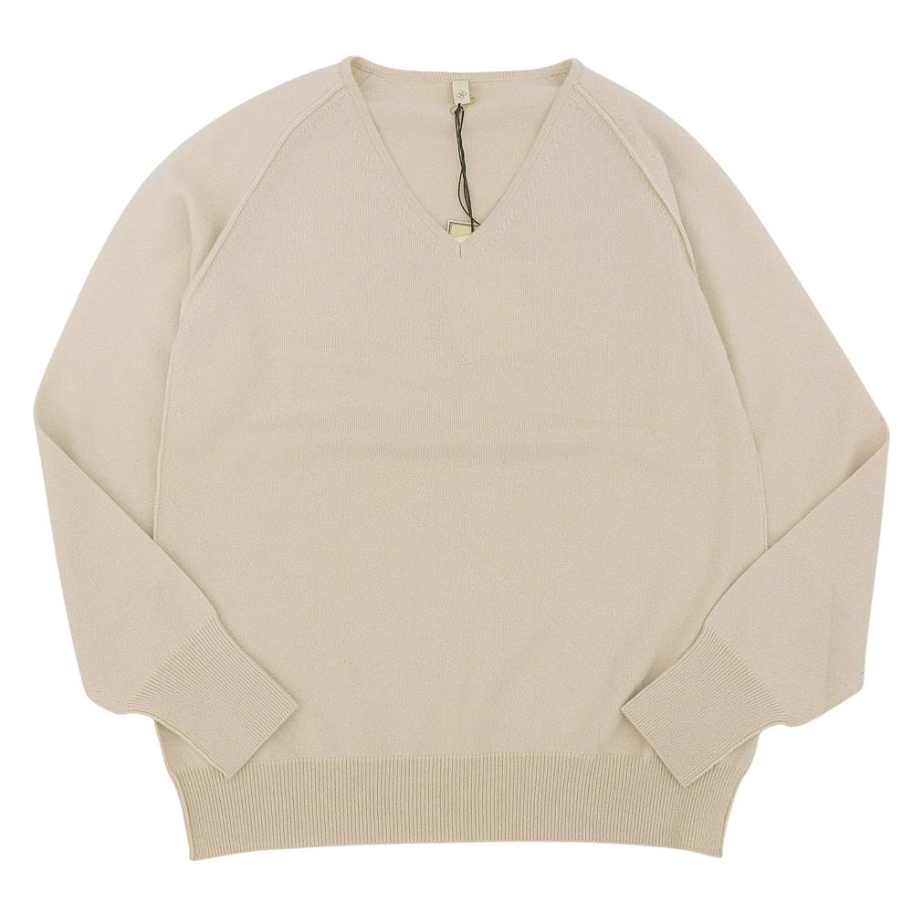 TOYOBOSHI Cashmere100 Women's V-Neck Knit Top, Light Beige, 1 (Product Code: 08IT-BC0001) Tops 1 Light beigeUsed