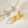 CARLIDANA High Quality Gold Earring Designs Gold Plated Hypoallergenic Wrinkle Braided Triple Hoop Earrings Jewelry for Women