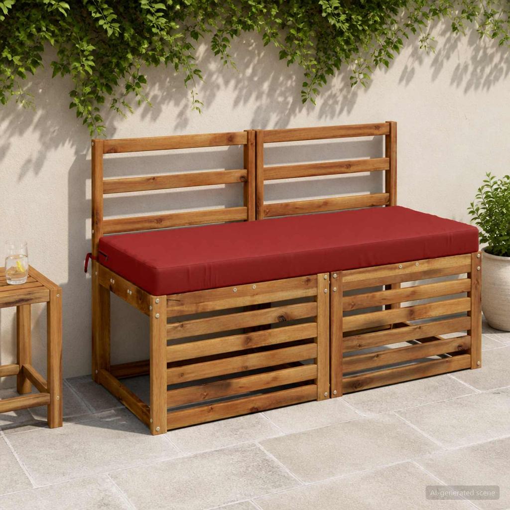 Bench Cushion SOEST 100percent Polyester Red 120 X 50 X 8 Cm