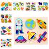 Wooden Childrens 3d Puzzle Set With Animal And Dinosaur Figures For Early Education