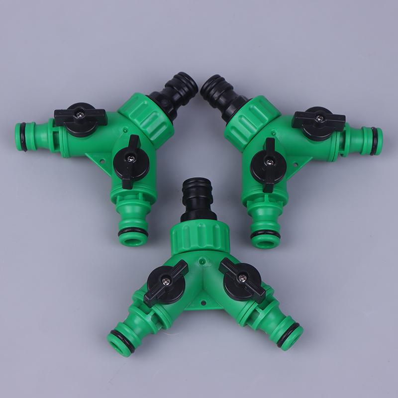 Plastic Hose Splitter Valve, Y-Shape 2-Way Garden Pipe Connector Adapter