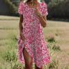 Summer Hot Sale: Ethnic Style Mid-Length Dress with Large Round Neck