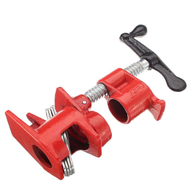 ( 4 Pack ) 3/4  Wood Gluing Pipe Clamp Set Heavy Duty Pro Woodworking Cast Iron 1 2 Four points