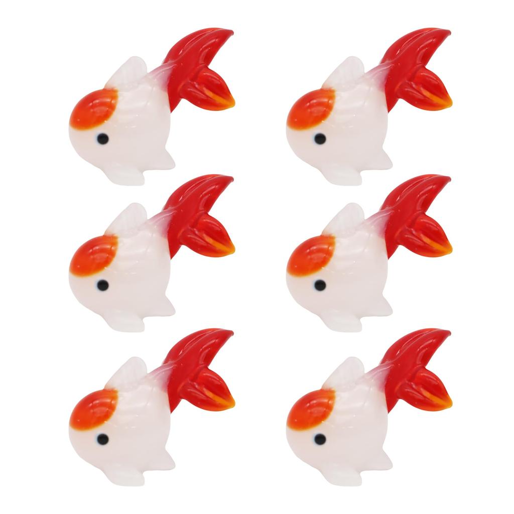 Fourcart Cute Handmade Glass Crafts [Bubble Goldfish Small] x 6-Piece Set