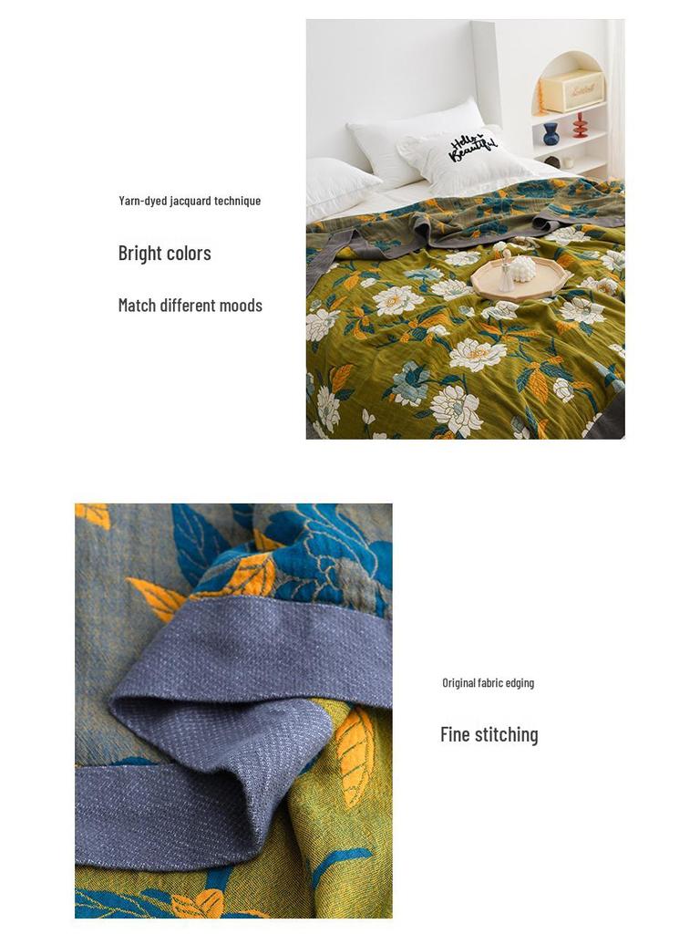 Ganzjahres-Fünf-Lagen-Musselin-Baumwolldecke für Büro- oder Heimgebrauch