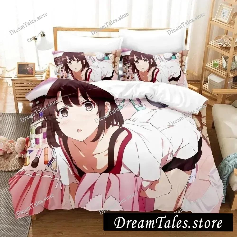 Bikini Saekano How To Raise A Boring Girlfriend Bedding Set Cartoon Anime Three-piece Set Adult Kid Bedroom Duvet Cover Sets741