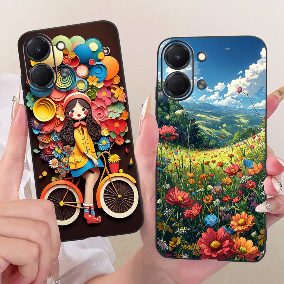 For Tecno Spark Go 3 Case Cover Fashion Butterfly Luxury Cute Painted Black Silicone Bumper For Tecno Spark Go3 KN3 Phone Casing