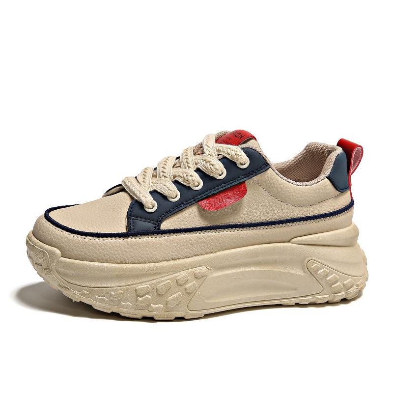 

2025 autumn little white shoes new Korean version ins tide sports running casual thick sole inner height increase color matching board shoes women 35 красный