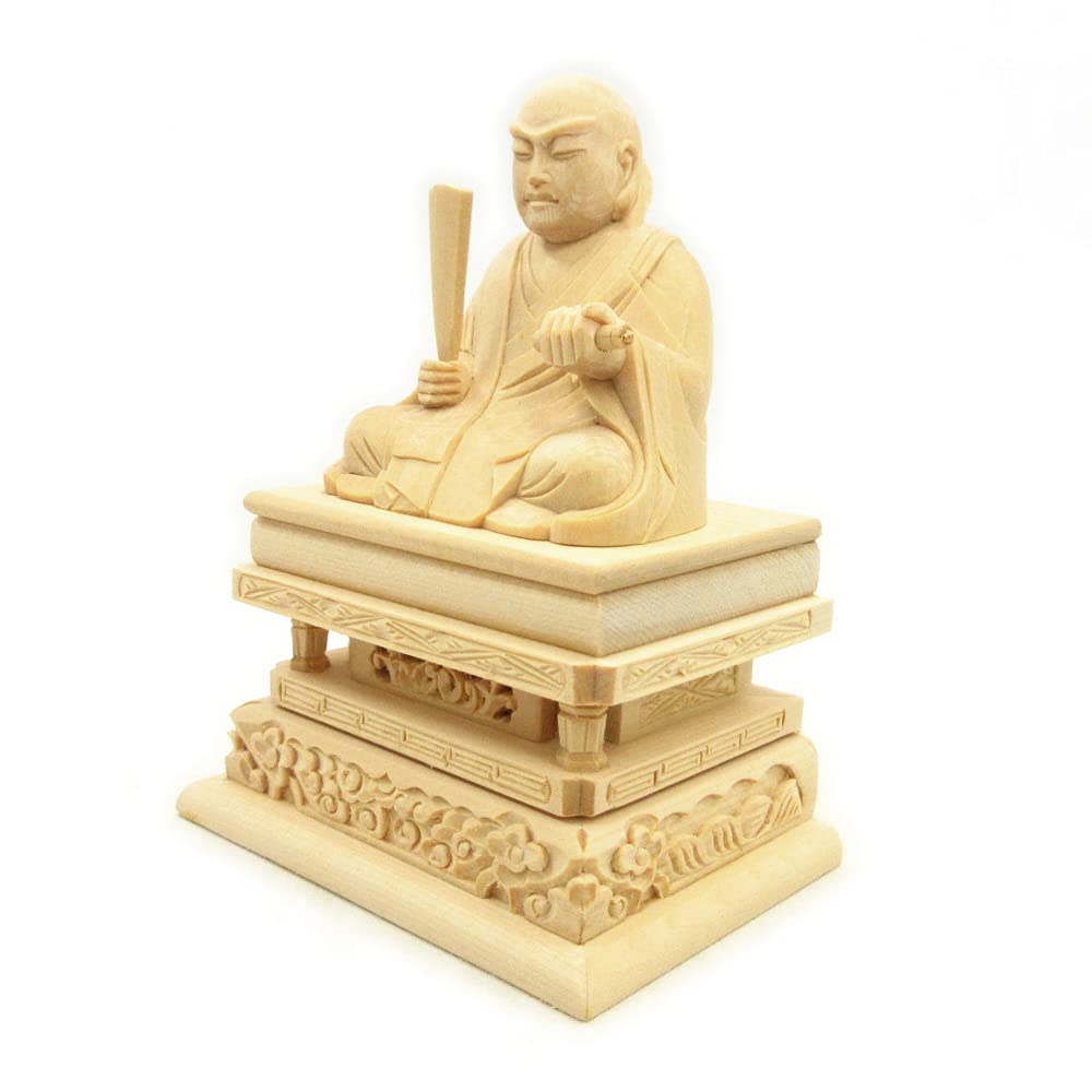 Kurita's Special Buddhist Statue [Priest and High Priest] Seated Statue of Saint Nichiren, 1.5 Inches (total Height 11.5 Cm, Width 8 Cm, Depth 6 Cm),