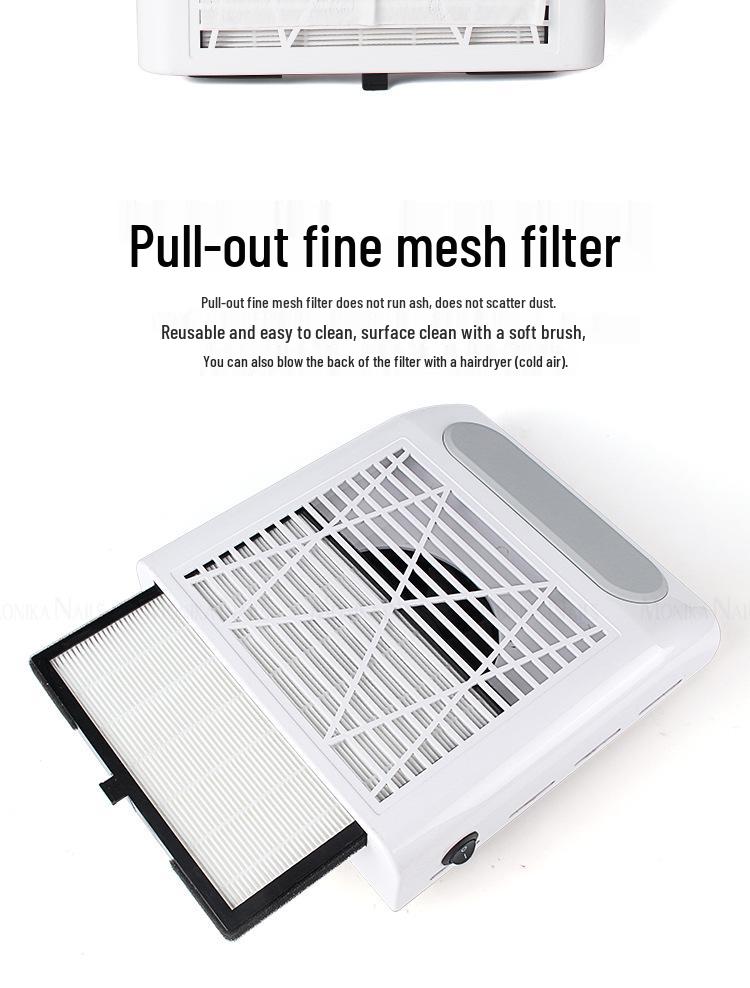 Japanese-Style Nail Vacuum Cleaner with Adjustable Speed, 80W, Includes Filter and Hand Pad