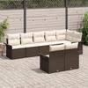 VidaXL Ensemble de canapés de jardin 8 pièces Chocolat Rotin synthétique avec coussins 3345408