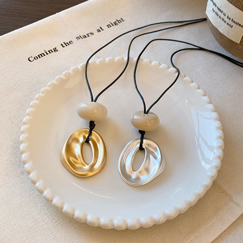 Korean Minimalist Geometric Pendant Long Necklace Women's Irregular Adjustable Versatile Fashion Accessories