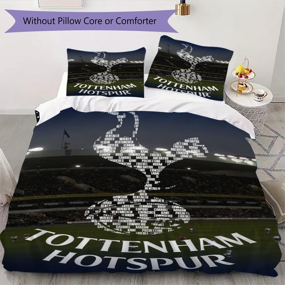 Tottenham Hotspur FC Pattern Bedding,Quilt Set Quilt Cover Pillowcase Home Birthday Gift(1 * duvet cover + 2 * pillowcase, without core)_lx